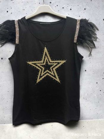 Camiseta-Estrella-Oro-Plumas-1